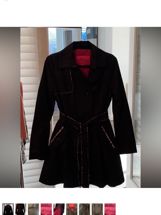 Betsey Johnson Jackets & Blazers - Betsey Johnson Black Trench Coat with Pink Interior Accents